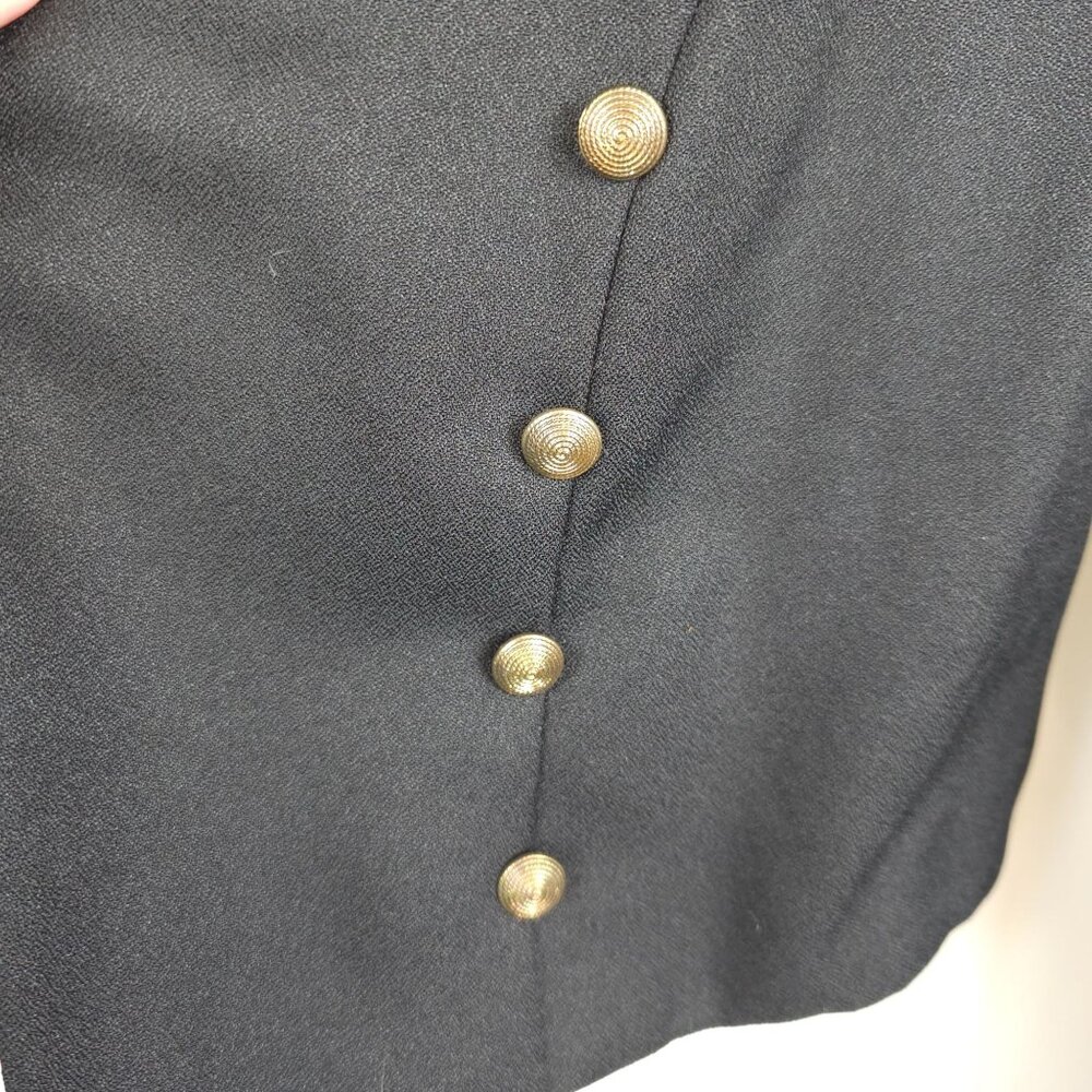 Helene Blake Blazer Jacket Women 14 Black Gold‎ Elegant Office Business Workwear - Picture 4 of 12